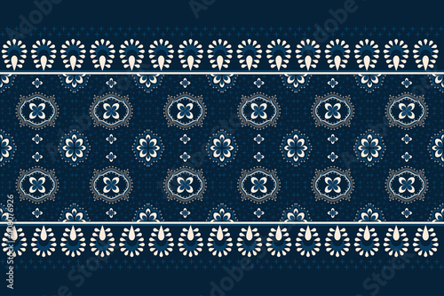 Geometric ethnic pattern seamless flower color oriental. seamless pattern. Design for fabric, curtain, background, carpet, wallpaper, clothing, wrapping, Batik, fabric,Vector illustration. pattern sty