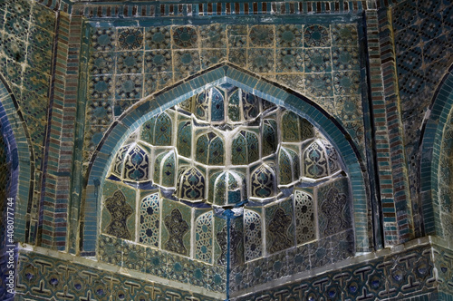 Shadi Mulk Aka (Shadi Mulk oko) Mausoleum, Shahr-I-Zindah (Shahi Sinda) necropolis, Samarkand, Uzbekistan photo