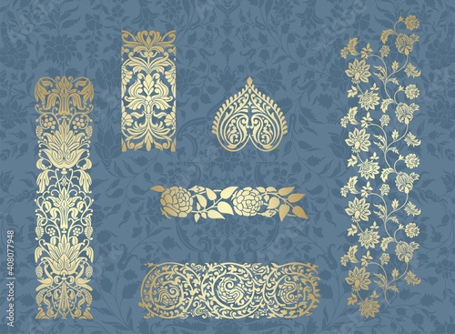 paisley floral pattern, textile , Rajasthan, royal India	