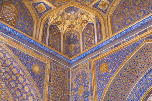Tilla Kari (Gold covered) Mosque, Registan, Samarkand, Uzbekistan
