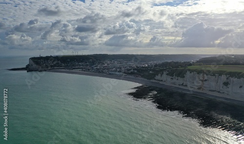 falaise près de Fécamp vue du ciel