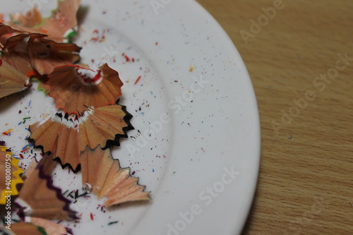 Pencil Shavings on the plate