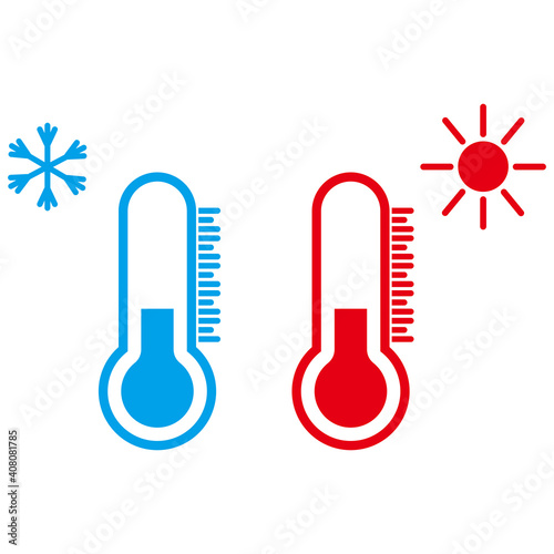 Hot and cold temperature vector illustration on white background
