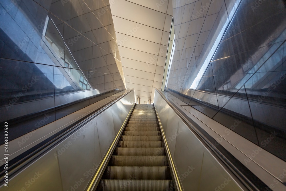 moving staircase at an underground in Vienna in operation moving staircase at an underground in Vienna in operation
