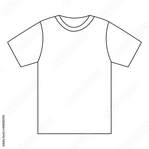 A simple 2d mockup T-Shirt. Flat cartoon vector illustration. 