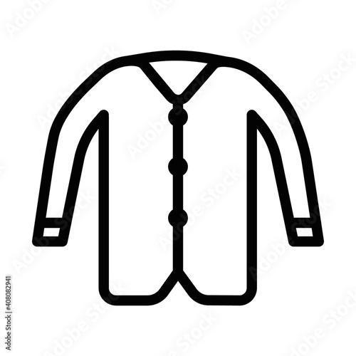 line icon, islamic koko shirt vector illustration