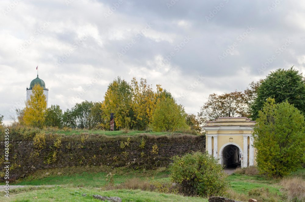 View of Annensky fortification in Vyborg Leningrad region Russia