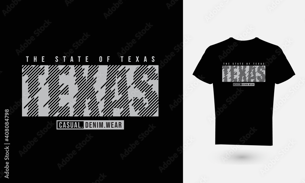 Fototapeta premium Vector illustration of text graphics, TEXAS. suitable for the design of t-shirts, shirts, hoodies, etc.