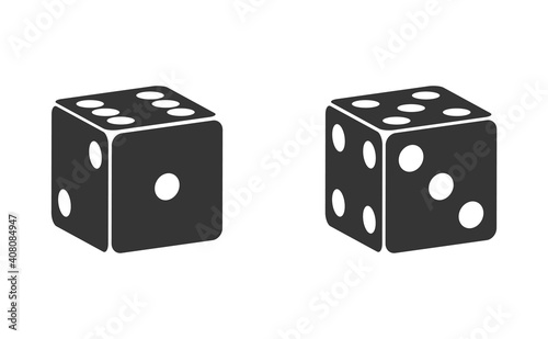 Dice six side face icon