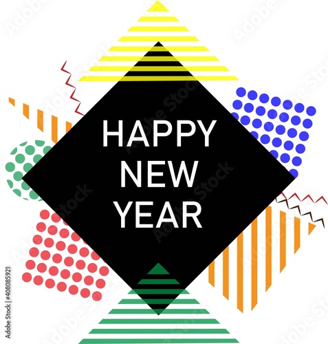 Happy New Year Design Illustration for Poster, Banner, Greeting Card Design.