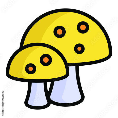 mushroom vector outline colored icon. Modern colored outline symbols. Collection of traditional elements.