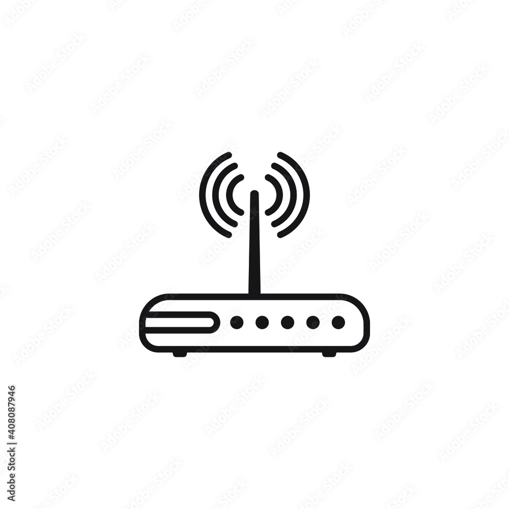 Router icon. Router related signal line icon isolated Router icon. Router related signal line icon isolated
