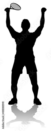 A tennis player man male sports person in silhouette