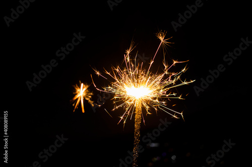 Various states of a sparkler