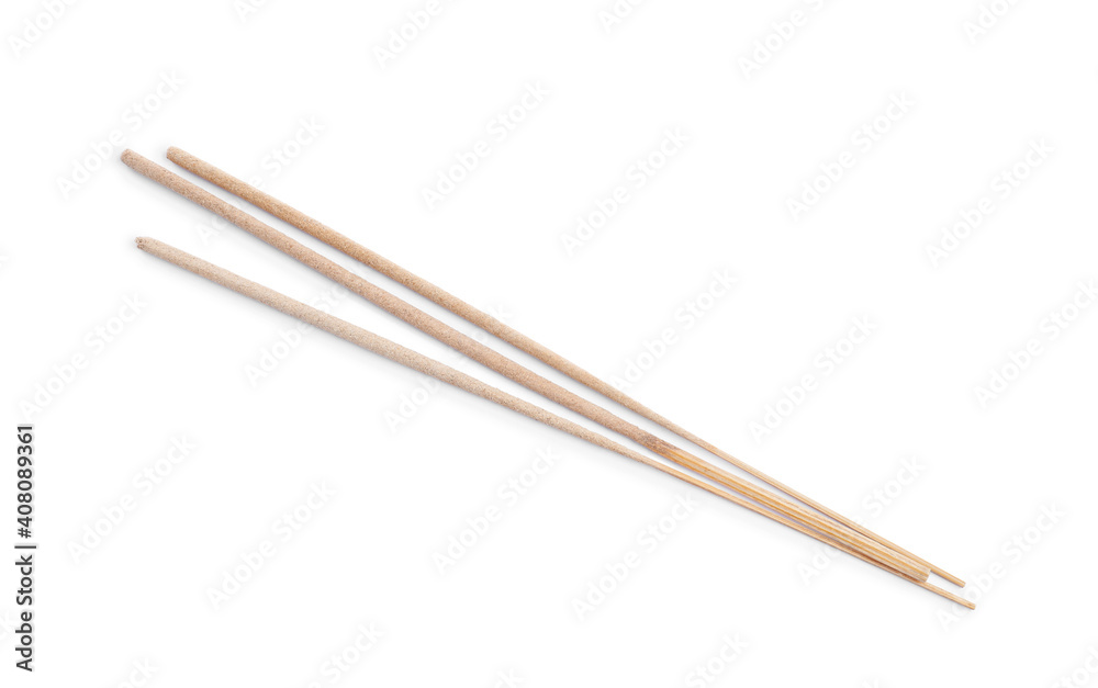 Many aromatic incense sticks on white background Many aromatic incense sticks on white background