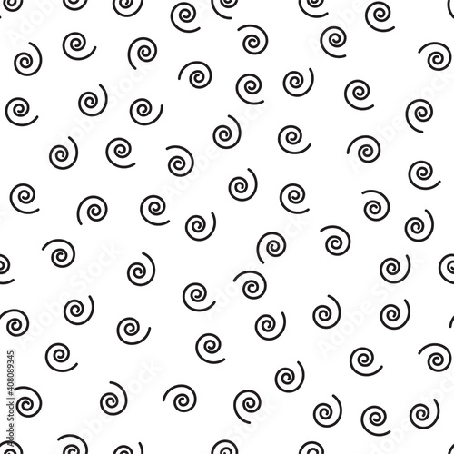 Abstract spiral pattern with hand drawn spirals. Cute vector spiral pattern. Seamless spiral pattern for fabric  wallpapers  wrapping paper  cards and web backgrounds.
