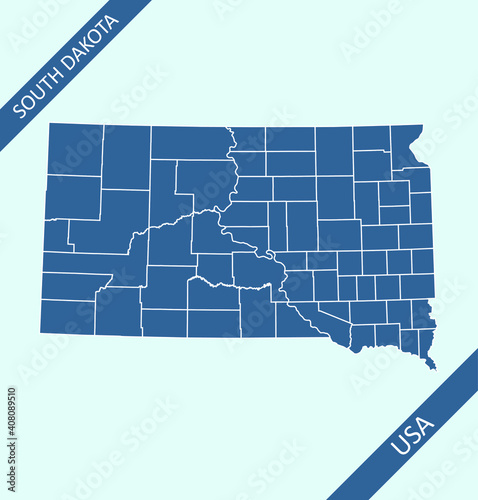 South Dakota county map outlines