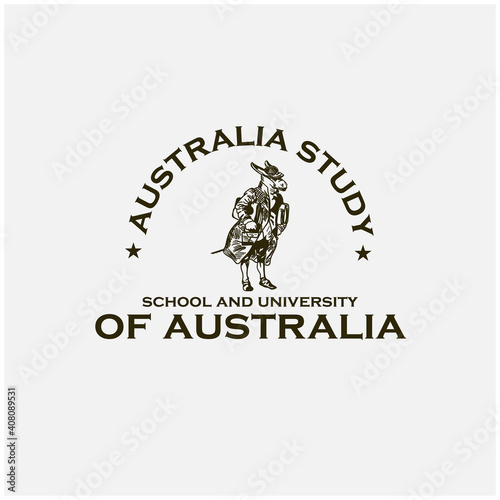 vintage kangaroo design vector. kangaroo icon australia