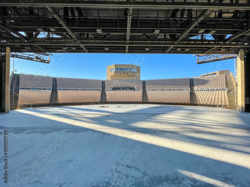 Empty stadium stage