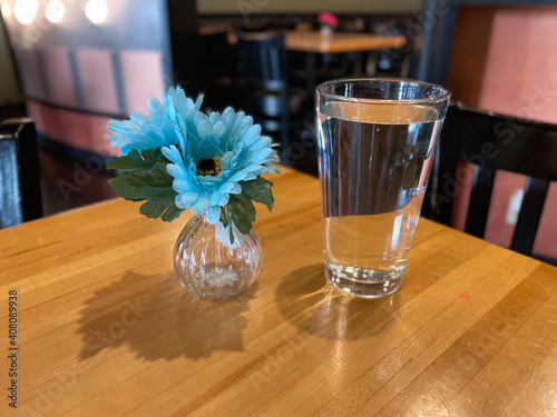 Restaurant Table with glass of water