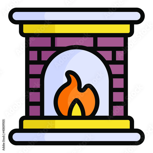 firehouse vector outline colored icon. Modern colored outline symbols. Collection of traditional elements.