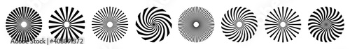 Sunburst element. radial stripes, Starburst, collection of ray, Vector icon illustration.