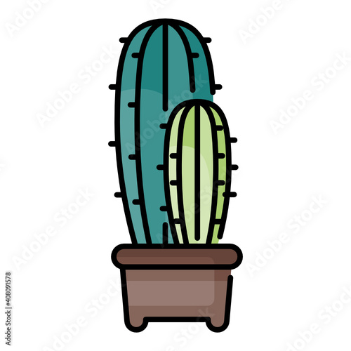 Cactus designcolor outline stye