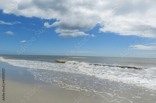 Beautiful ocean view on the beach in Atlantic coast of North Florida 