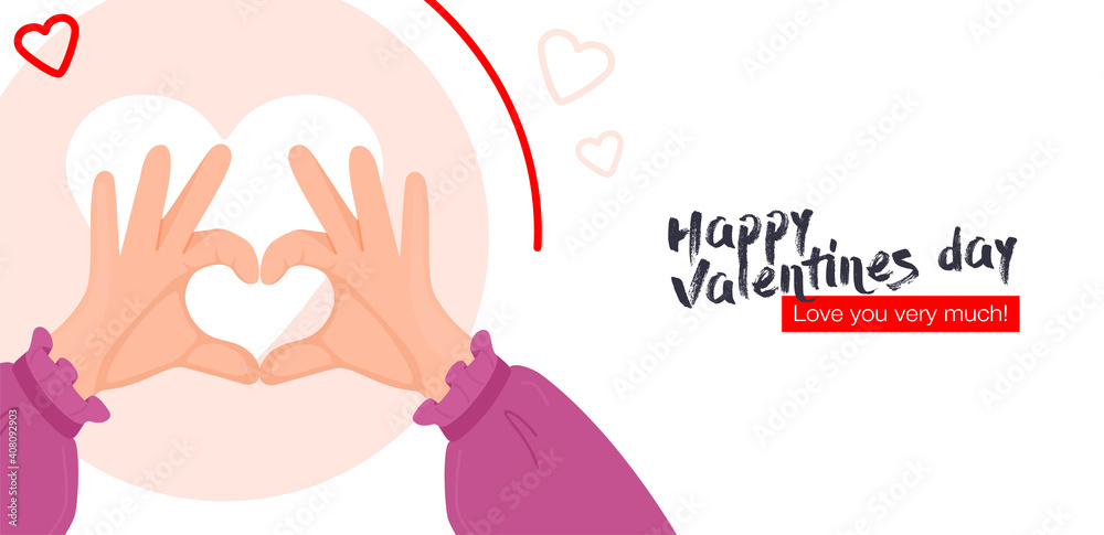 I love you heart sign. Concept on Valentine day with expresses love to you, message of love using hand gestures, shapes heart with both hands.