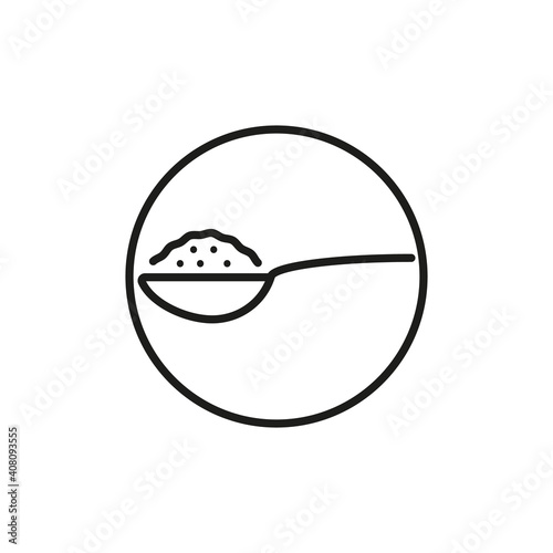 Ingredients Spoon Seasoning Loose. Vector icon in a simple style isolated on a white background.