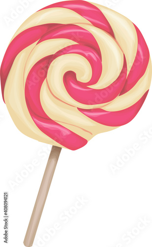 Colorful vector lollipop on white background
