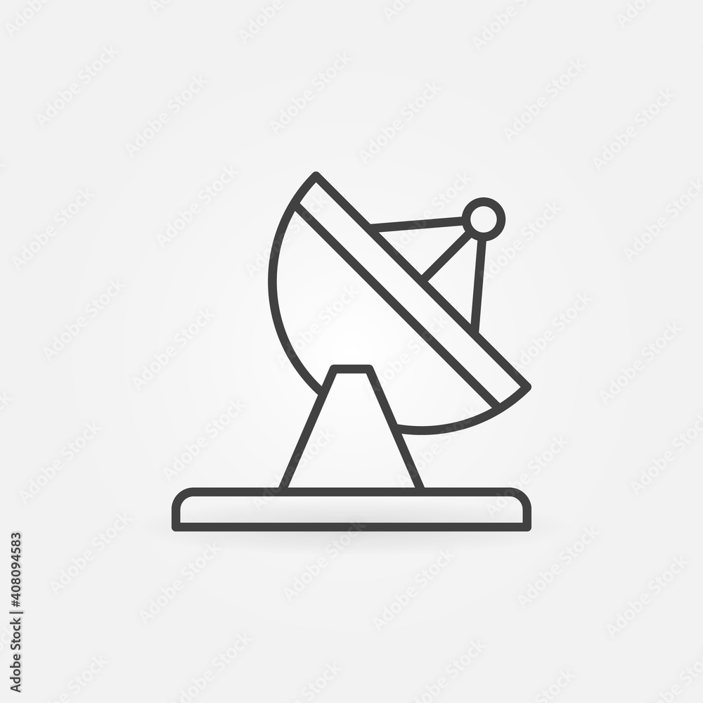 Parabolic Satellite Dish Tower vector thin line concept icon or design element Parabolic Satellite Dish Tower vector thin line concept icon or design element