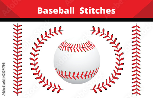 Baseball  Stitches  on a white background , vector design