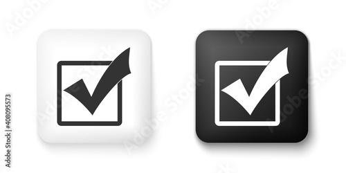 Free Download Black and white Check mark in a box icon isolated on white background. Tick symbol. Check list button sign. Square button. Vector. - GFXLoad