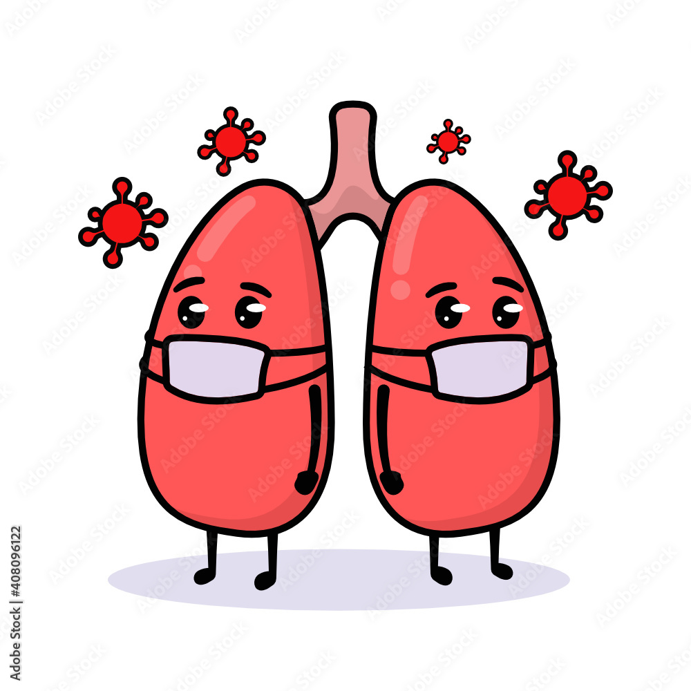 Cute lungs organ mascot design Cute lungs organ mascot design