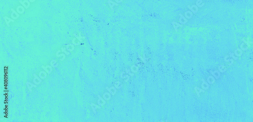 Blue background hand-painted illustration texture design of old distressed vintage grunge green concrete with watercolor painted stains and paint splash, damaged textured elegant washed cement backdro © remotevfx