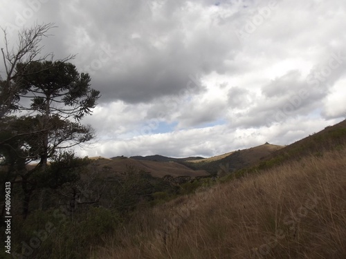 time clouds over the mountains
