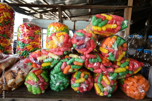 Colorful Crispy Corn: People prefer to buy it as fish feed in public water sources. This type of food can damage the water system. If there is a lot of residual in the river 