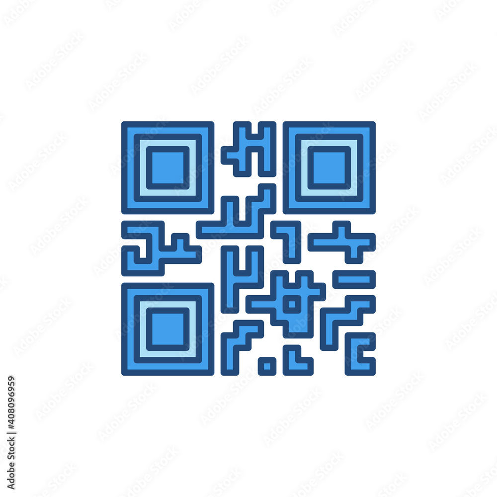 Quick Response Code QR vector concept colored icon or logo element