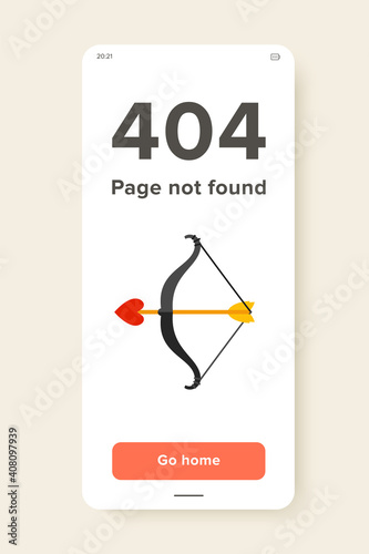 Vector icon of arrow with heart in bow. Cupid, Valentines day, love. Valentines day concept. Can be used for topics like relationships, feelings, emotions and for greeting cards