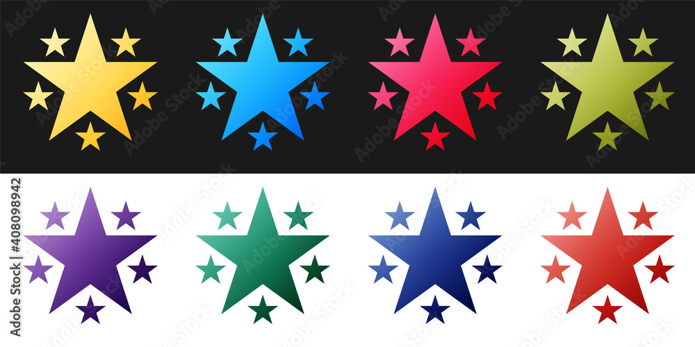 Set Star icon isolated on black and white background. Favorite, Best Rating, Award symbol. Vector. Set Star icon isolated on black and white background. Favorite, Best Rating, Award symbol. Vector.