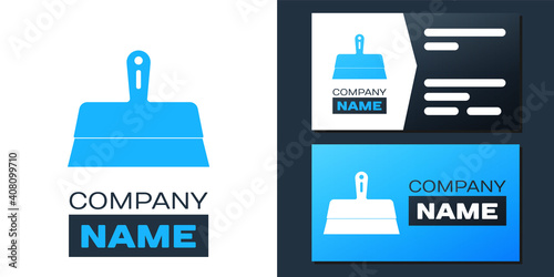 Logotype Putty knife icon isolated on white background. Spatula repair tool. Spackling or paint instruments. Logo design template element. Vector.
