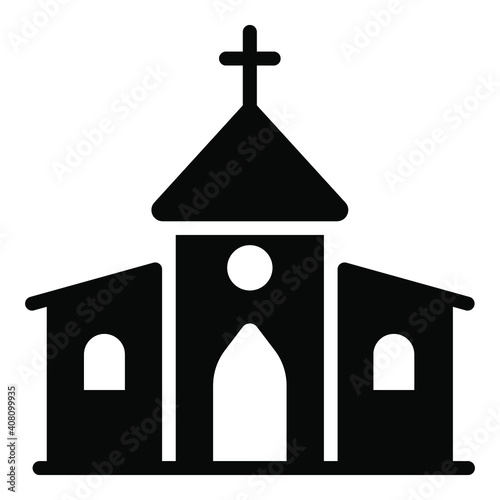 church vector glyph icon. Modern glyph symbols. Collection of traditional elements.