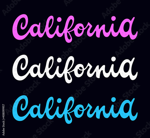 California lettering. Vintage vector grunge letters. 