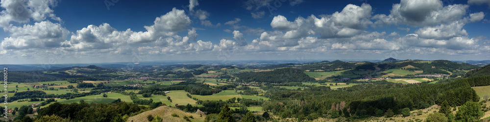 Panorama of the Rhoen low mountain range