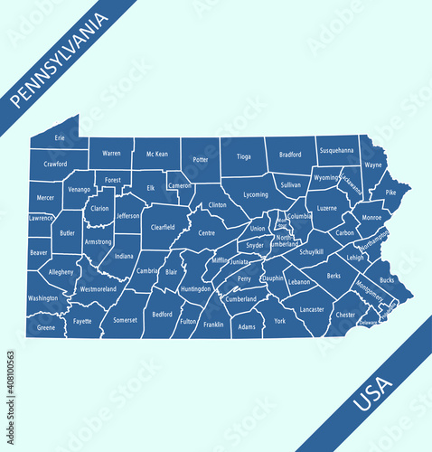 Pennsylvania counties map photo