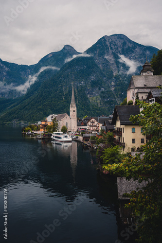 Austria Hallstatt, Classic view of Hallstat Village. © David