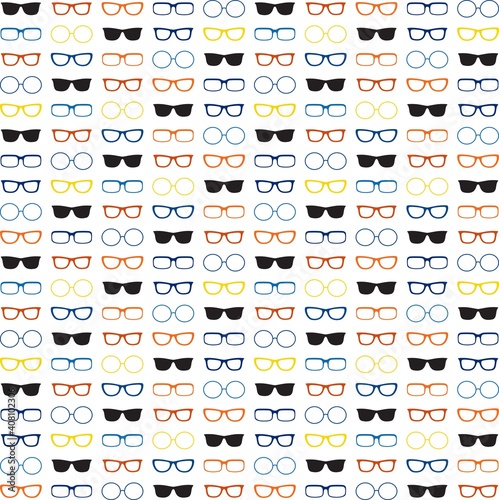 Seamless Pattern with Colorful Eyeglasses Design