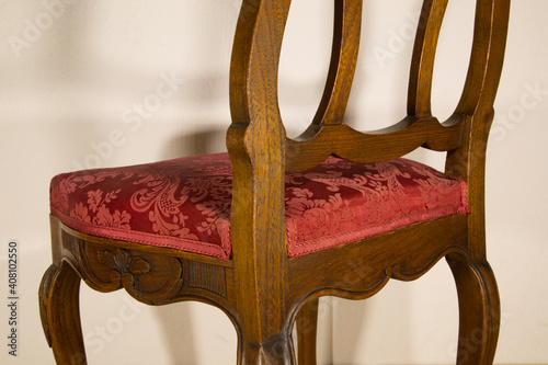 Aachen-Lütticher chair, baroque style furniture, carved oak, stained, seat with horsehair filling, manufactured