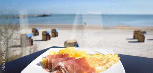 fish on the beach